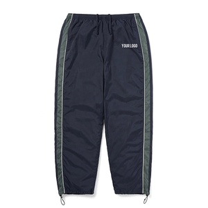 HEALY Navy Baige Track Pant Men Premium Quality Quick Dry Breathable Elastic Waist 100% Polyester Casual Pants with Side Stripes - Product Image 1