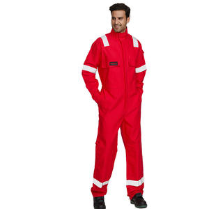 Combinaisons de travail en coton rouge Xk22 7968, ignifuges, uniformes de sécurité pour ateliers et usines, pour hommes - Product Image 4