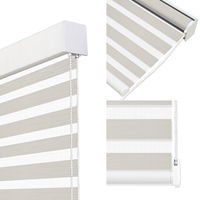 Stores de fenêtre zébrés à rayures élégantes Contrôle de la lumière Tissu semi-opaque transparent pour bureau à domicile