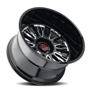 Jantes de camion 22x12 26x14 à déport négatif -44/-76, jantes profondes tout-terrain 6x5.5/6x135/8x170, noires pour Silverado 1500 2500 Ford F150 - Product Image 3