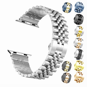 <span class=keywords><strong>Jubilee</strong></span> – Bracelet de montre en métal en acier inoxydable pour Apple Watch, avec boucle déployante papillon, lien pour Apple Watch - Product Image 1