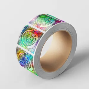 Hologram Custom Clear Lamination Overlay Hologram Holo Stickers Inkjet Printable Transparent Holographic Sticker Roll Label