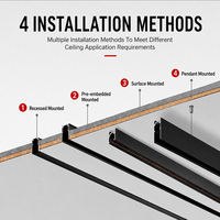 Sistema de Iluminación Magnético LED de Aluminio ALLWAY, Regulable, Moderno, para Interiores, 48V DC, Alto CRI 90, Garantía de 3 Años