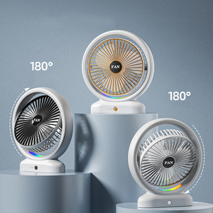พัดลมหมุนเวียนอากาศ พัดลมไฟฟ้า ไฟตั้งโต๊ะในบ้าน หอพักนักเรียน โต๊ะทำงาน พัดลมตั้งโต๊ะขนาดเล็ก แบตเตอรี่ 2000mAh - Product Image 4
