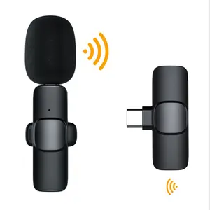 Lavalier-micrófono inalámbrico universal tipo C, para Podcast, portátil, para teléfono móvil