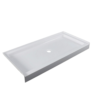 Single Threshold Anti Slip Rectangle Shape White Alcove Solid Surface Acrylic Shower Toilet Pan - Product Image 3