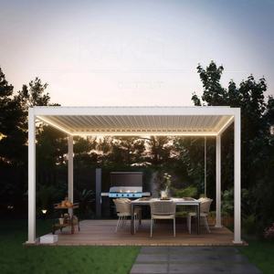 Pérgola Motorizada de Aluminio KAKADU con Techo de Láminas Retráctiles, Toldo Deslizante con Control Remoto, Protección Contra Sol y Lluvia - Product Image 1