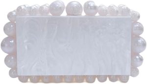 Của Phụ Nữ Acrylic Bằng Đá Cẩm Thạch Hộp Vuông Bead Ví Buổi Tối Ly Hợp Vai Túi Cho Đám Cưới Bên Độc Đáo Hiển Thị Giá Ví - Product Image 2