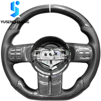 Volant à fond plat en fibre de carbone, chauffant, plug and play, compatible avec Jeep Wrangler JK JKU Rubicon Sahara 2007-2018