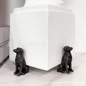 Figurines d'animaux de petite taille en faux bronze, chien, chat, lapin, ornements décoratifs pour salon, style moderne, lot de plusieurs pièces - Product Image 3