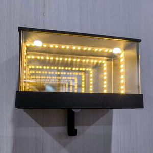 Infinity Garage <strong>Key</strong> Holder with Mini Car for <strong>Wall</strong>, Light Illusion <strong>Keys</strong> Hangers <strong>Hooks</strong>, Mirror LED Lamp Display Case with USB - Product Image 1