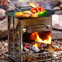 Barbecue pliant moderne en acier inoxydable pour le camping et le pique-nique en plein air-Matériau métallique