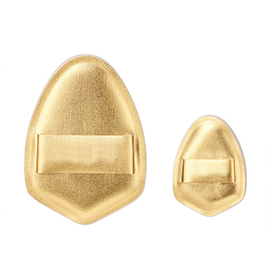 Houppette de maquillage en forme de losange dorée de haute qualité, en coton doux, pour fond de teint et poudre, avec logo personnalisé, vente en gros - Product Image 4
