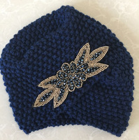 Bandeau tricoté indien avec strass pour femmes, bonnet tricoté, Turban, Crochet, couvre-chef bohème