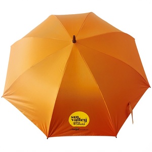 Parapluie de golf droit en pongé de haute qualité, <span class=keywords><strong>orange</strong></span>, grande protection UV, avec logo promotionnel imprimé, 30 pouces, <span class=keywords><strong>fibre</strong></span> de verre - Product Image 2
