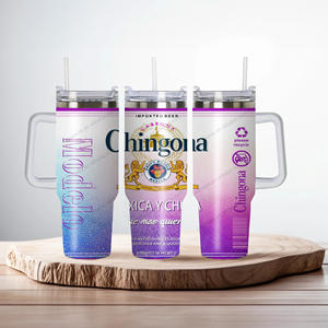 Cerveza de alta calidad Modelo chingona Mexico <span class=keywords><strong>bichota</strong></span> style 304 Acero inoxidable vacío 40oz vaso personalizado vasos con asa - Product Image 2