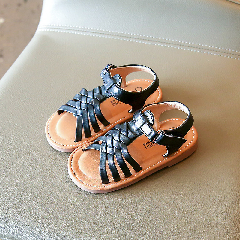 2024 New Weave Solid Girl's Sandals - Perfect for Summer