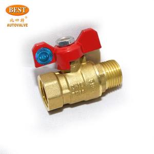 Qdx12 <span class=keywords><strong>Gas</strong></span> Kogelkraan Messing Mini Kogelklep Met Rode Korte Vlinder Handvat Vrouwelijke En Mannelijke Draad 3/4 Inch Voor Gasklep - Product Image 6