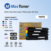 Cartouche de toner MaxToner TN711 de qualité originale TN-711 compatible avec Konica Minolta Bizhub C654 C654e C754 C754e
