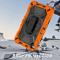 Funda Triple Protección Antigolpes para Tablet Redmi Pad 2 de 9.7 Pulgadas con Correa de Mano Giratoria de 360 Grados, Soporte y Correa para Hombro