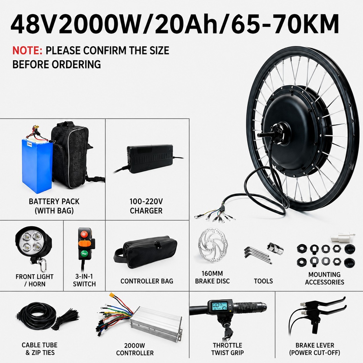48V 20A, range of 65-70 km (saddlebag battery)