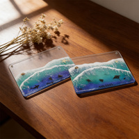 Fournisseur d'usine OEM Cadre photo en résine époxy acrylique fait main motif vague marine pour réfrigérateur
