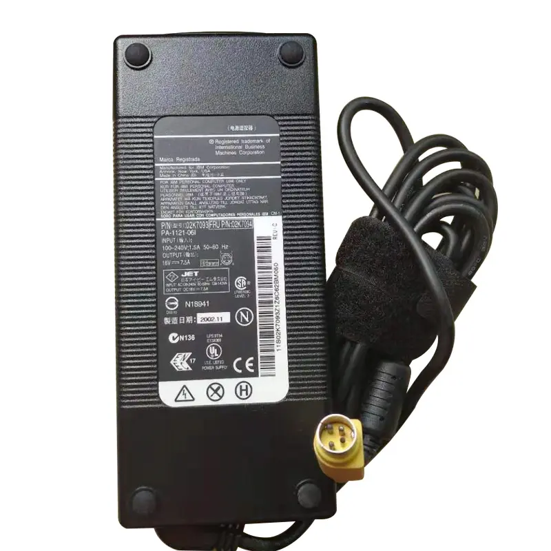 New 120W laptop power adapter 16V 7.5A for Lenovo/IBM 02K7090 02K7094 for IBM PA-1121-06BR 4 pin laptop adapter charger