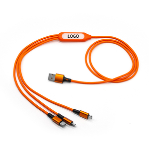 <span class=keywords><strong>Lampe</strong></span> de nuit LED 3 en 1, câble de charge USB, nylon tressé, 2A, logo personnalisé, cordon de charge multi-appareils pour cadeaux promotionnels et tous les smartphones - Product Image 1