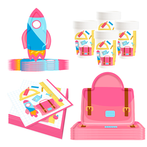 Assiettes, gobelets et serviettes à thème de remise de diplôme DAMAI – Assiettes en carton jetables pour fête de remise de diplôme, fournitures de fête, décorations, pour 8 personnes - Product Image 3