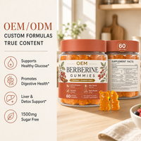 Bonbons Gommeux Complexe de Berbérine OEM avec Cannelle de Ceylan et Chlorhydrate de Berbérine pour Soutenir le Métabolisme et la Santé Intestinale, 60 unités pour Femmes