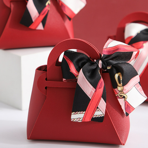 Fashion Women's Tote Bags Wedding Gift Bags With Ribbon Candy Box Leather Gift Box Wedding Favors