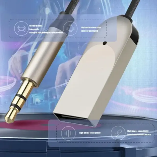 USB for 5.0 Receiver Aux Wireless Adapter for Car 3.5mm Jack Speaker Auto Handfree Audio Music Transmitter