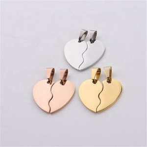 Yiwu Aceon נירוסטה ידידות מתנה הטובה ביותר חברים תכשיטים אישית ריק <span class=keywords><strong>DIY</strong></span> לייזר לחרוט מיני פיצול לב כלב תג - Product Image 1