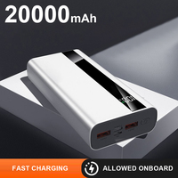 Banque de puissance haute capacité 20000mAh en vrac en gros avec affichage LED Banque de puissance de charge rapide