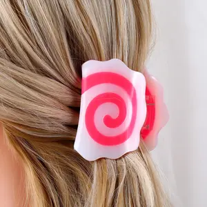 Pince à cheveux personnalisée bonbon rose bonbon tourbillon