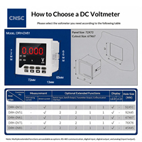 Voltmeter DC Fase Tunggal DRH-DV61 Tampilan Tabung Digital Instrumen Cerdas Mendukung Komunikasi RS485 untuk Instalasi