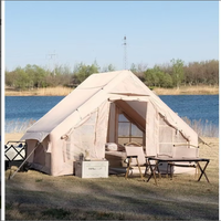 Grande tente de camping gonflable, résistante au vent et à la pluie, équipement de plein air familial pour une utilisation de nuit