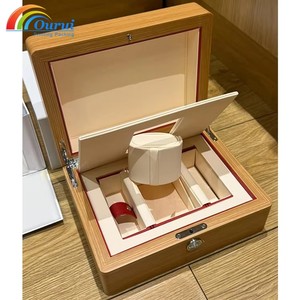 Factory Direct Source Manufacturer <b>Brown</b> Genuine Wooden Watch <b>Box</b> Travel Red Cube Latest Model Original Gift Brand New in Stock - Product Image 2