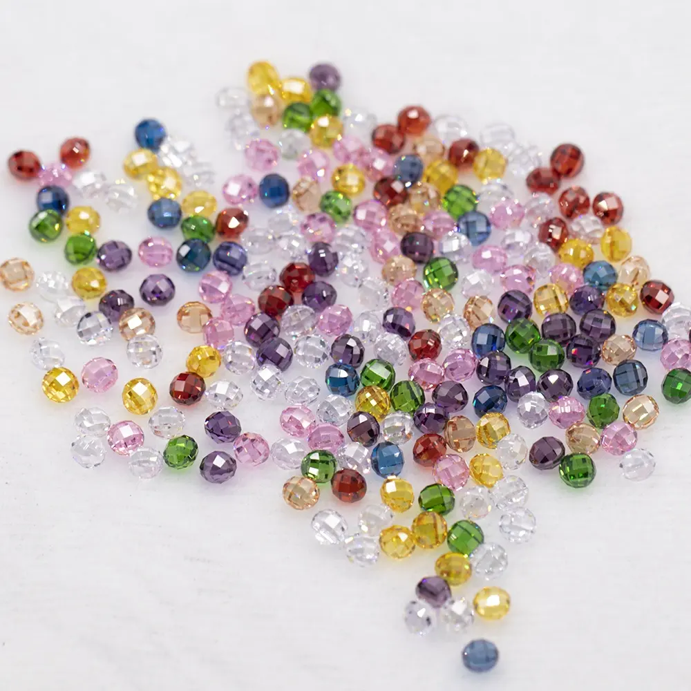 Wholesale price faceted double checkerboard cut green pink white garnet champagne amethyst colors cubic zirconia gemstones