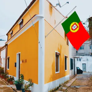 3x5Ft 포르투갈 국기 배너 폴리에스터 원단 3 겹 양면 및 2 개의 황동 그로밋 벽걸이 야외 장식