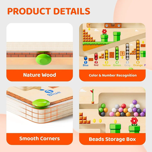 Jouets Montessori Maison Champignon Labyrinthe Jeu de Perles à Compter Plateau en Bois Jouets Éducatifs pour Enfants Jouet d'Enseignement des Mathématiques - Product Image 3