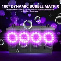 Machine à bulles de fumée à 4 buses activée par le son DMX512, avec anneau LED coloré, pour scène, concerts et boîtes de nuit