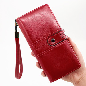 <span class=keywords><strong>Portefeuille</strong></span> en cuir de luxe pour femmes fermeture à glissière grande capacité sacs à main pour dames pochette souple PU longue longueur Logo - Product Image 1