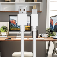 Câble de charge USB Type-C de 1m, veste TPE de blindage de tresse de charge super flash 60W 3A pour imprimante IOS ordinateur, matériau en cuivre pur