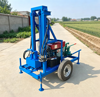Foreuse électrique sur roues pour puits d'eau, machine de forage hydraulique de 100-200 m pour projets d'approvisionnement en eau domestique en zone rurale