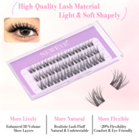 Pestañas Postizas Naturales de 10-14 mm, Estilo Largo, Sin Pegamento, Extensión de Pestañas Curvadas en D, 30 Grupos, Reutilizables 2-3 Veces, Uso Diario