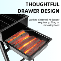 Accessoires de Camping : Barbecue Pliant Portable au Charbon, Léger, pour Pique-niques, Jardin, Plage et Fêtes en Extérieur
