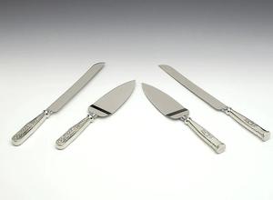 Best Selling Embossed Design Silver Plated <b>Cake</b> <b>Server</b> And Knife Flatware Set In Cheap Price - Product Image 2