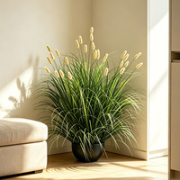 Herbe artificielle en plastique, modèles courbés et droits, type 'Onion Grass', 'Dog Tail Grass', 'Caterpillar Heads', 3 pieds, écologique, pour décoration de jardin, maison et fêtes