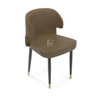 Chaise de salle à manger moderne et commerciale avec structure en acier inoxydable souple, confortable pour usage en villa (FOH)